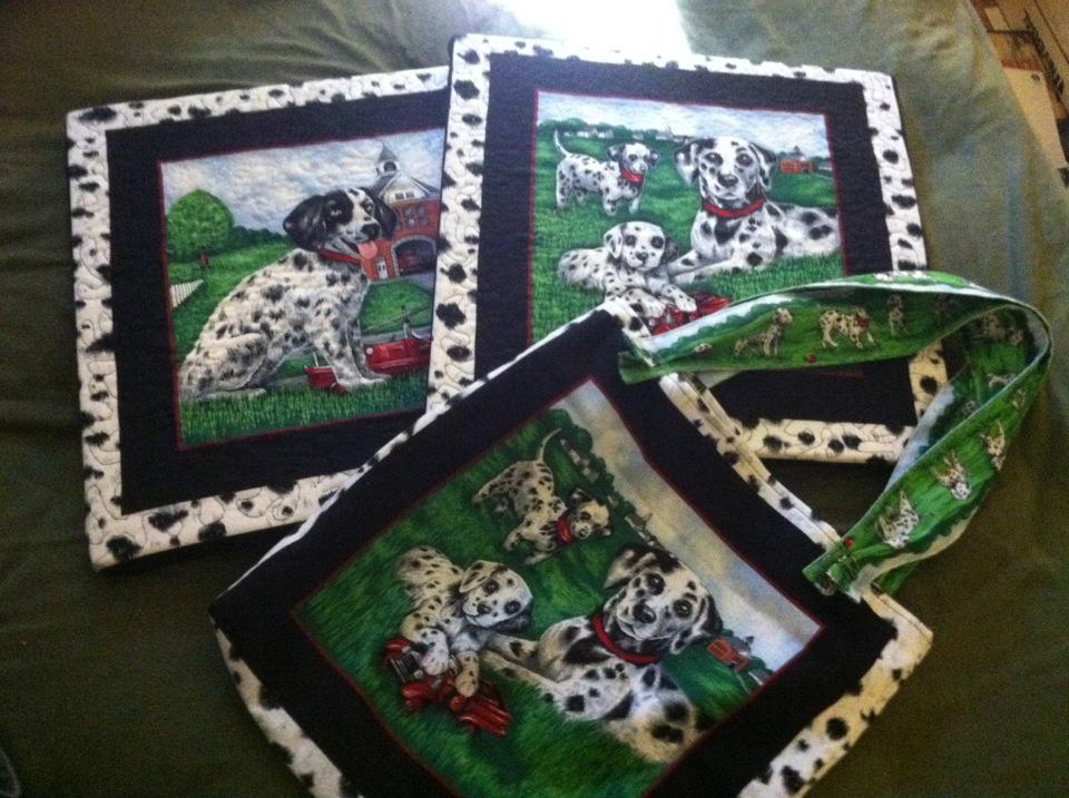 Hand-made cloth Quilted Pictures totes by Tamara Davenport at Koala-t Krafts.